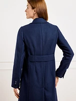 Italian Melton Wool Blend Coat - Bicolor