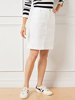 Denim A-Line Skirt - White