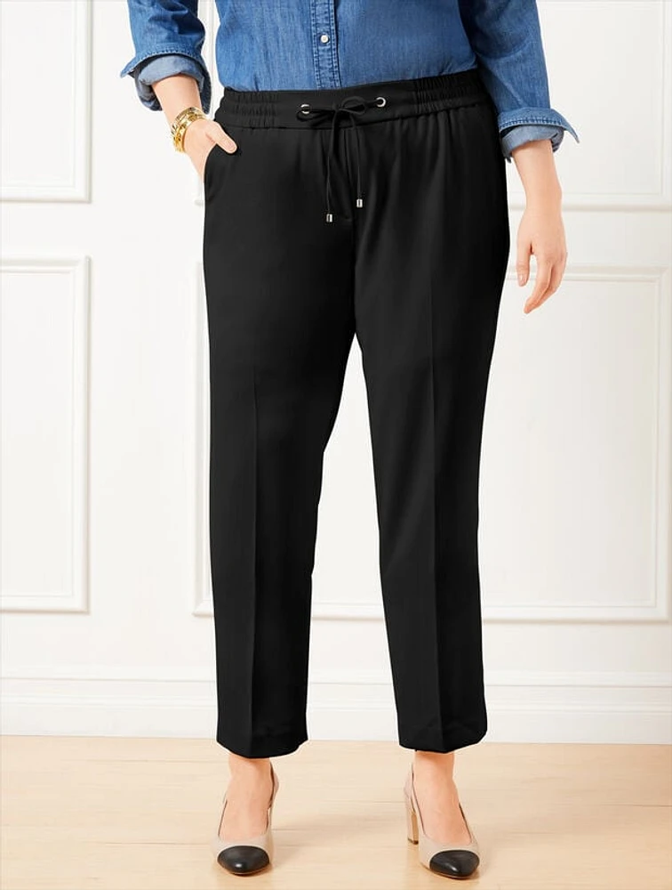 Straight Ankle Crepe Pants