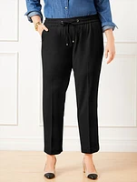 Straight Ankle Crepe Pants