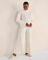 Cashmere Rib Knit Wide Leg Pants