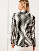 Tweed Double Breasted Blazer - Houndstooth