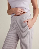 Cotton Cashmere Rib-Knit Pants