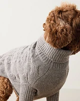 Marled Cashmere Cable Knit Dog Sweater