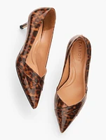 Erica Tort Patent Kitten Heel Pumps