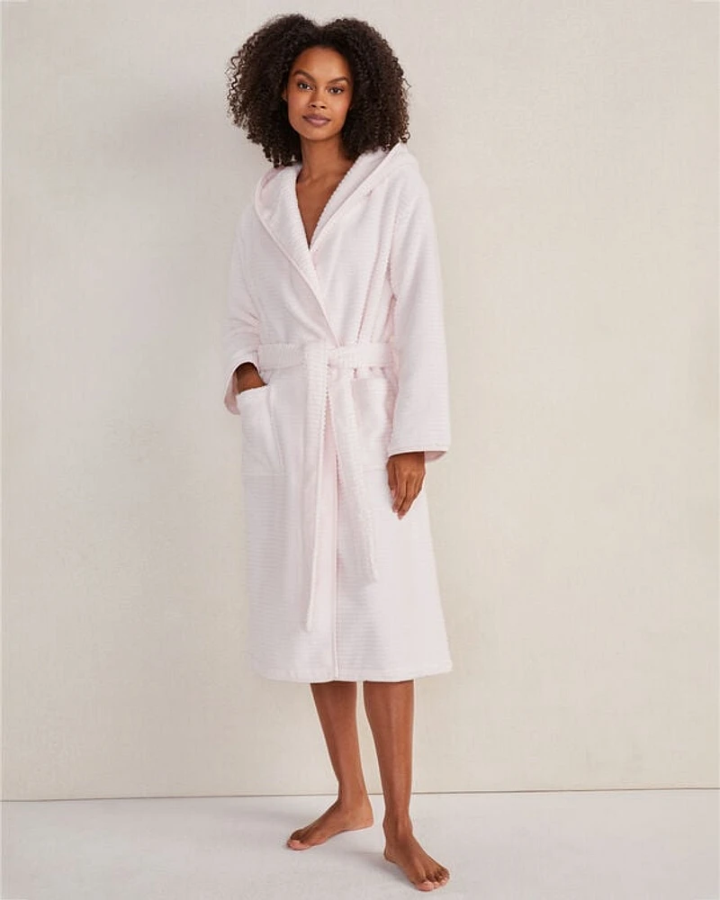 Organic Cotton Ribbed Terry Hooded Robe