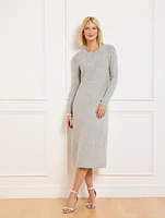 Cable Knit Yoke Sweater Dress