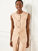 Textured Stretch Linen Vest