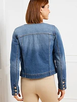 Collarless Jean Jacket