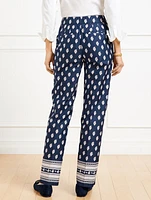 Straight Leg Twill Pants - Serene Paisley