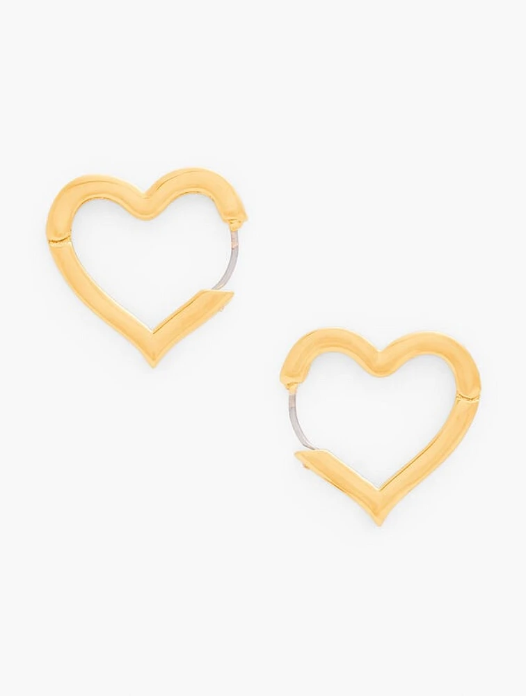 Open Heart Hoop Earrings