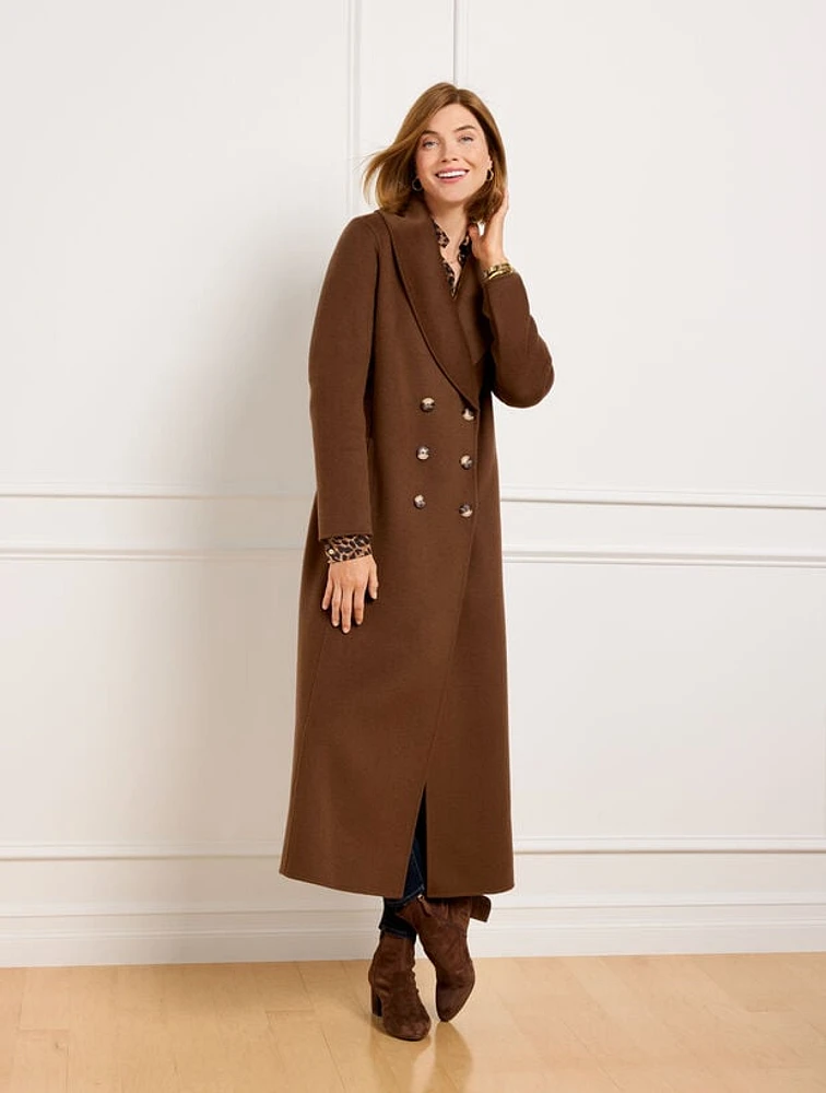 Double Face Wool Blend Shawl Collar Coat