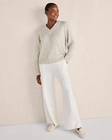 Organic Cotton Pintuck Wide Leg Pants