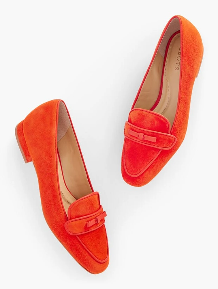 Jane Bow Loafers - Suede