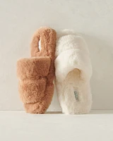 Faux Fur Banded Slippers