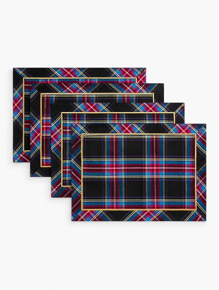 Poinsettia Plaid Placemats