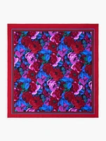 Wrapped Floral Silk Square Scarf