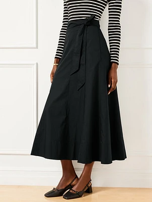 Modern Poplin Pleated Skirt