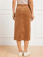 Corduroy A-Line Midi Skirt