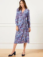 Wrap Shift Dress - Blooming Paisley