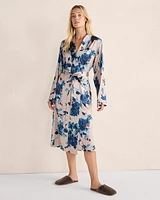 Washable Silk Brushed Floral Robe