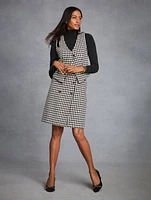 Houndstooth Tweed A-Line Skirt