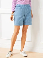 Pull-On Shorts - Chambray