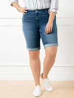 Girlfriend Denim Shorts - Rye Wash