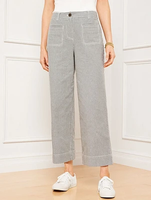 Wide Crop Pants - Strolling Stripe