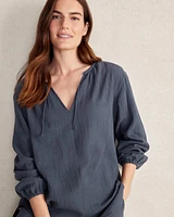 Organic Cotton Gauze Long Sleeve Top