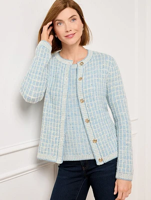 Crewneck Sweater - Sequin Plaid