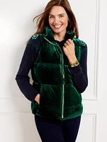 Effortless Velvet Down Puffer Vest