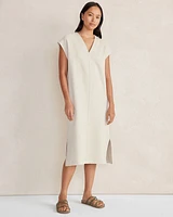 Organic Cotton French Terry V-Neck Dress