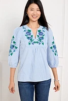 Embroidered Stripe Popover