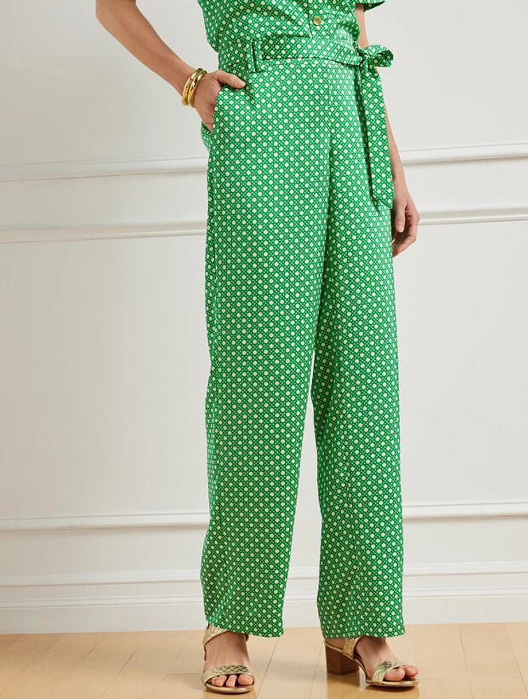 Wide Leg Pants - Intricate Dots