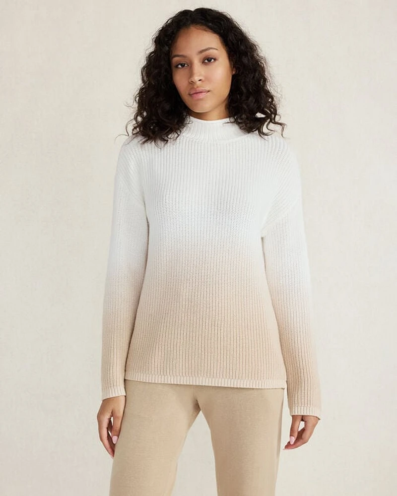 Dip-Dyed Organic Cotton Rollneck Sweater