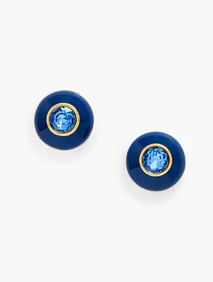 Enamel Pavé Stud Earrings