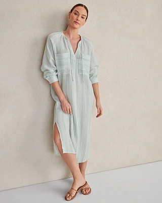 Organic Cotton Gauze Striped Pocket Dress