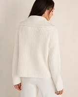 Cotton Shaker Stitch Half-Zip Pullover