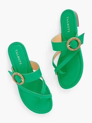 Gia Buckle Soft Nappa Leather Sandals