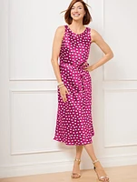 Scattered Dot Satin Dress