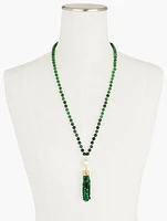 Olive Toned Tassel Necklace