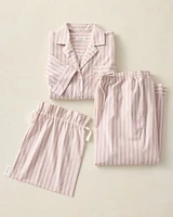 Organic Cotton Poplin Stripe Sleep Set