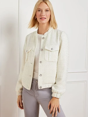 Sparkle Tweed Bomber Jacket