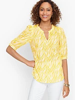 Ruffle Trim Top - Striking Zebra