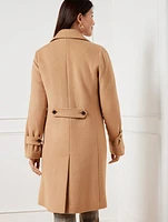 Double Breasted Wool Blend Coat