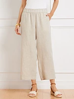 Talbots Nantucket Washed Linen Wide Leg Crop Pants