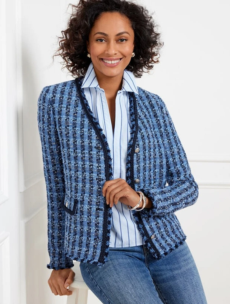 Exquisite Tweed Braid Trim Jacket