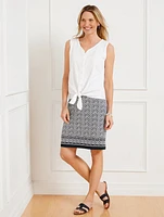 Effortless Jersey A-Line Skirt - Foulard Border