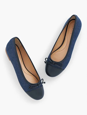 Blair Cap Toe Ballet Flats - Denim